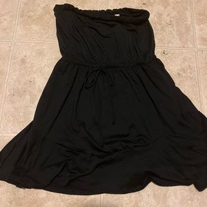 Black strapless summer dress